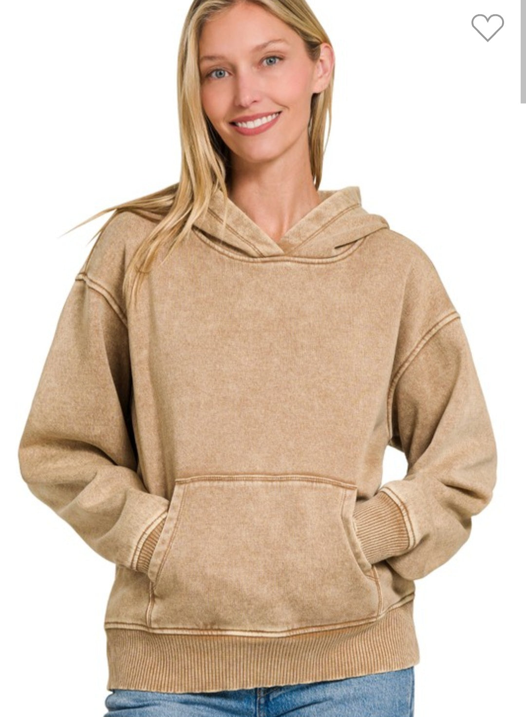 Acid Washed Fleece Hoodie