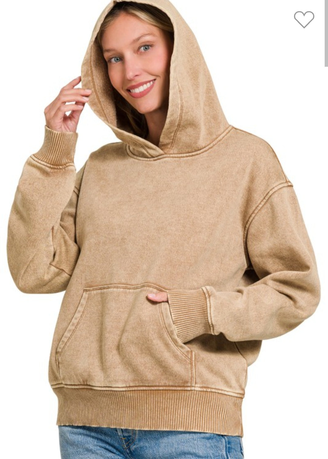 Acid Washed Fleece Hoodie