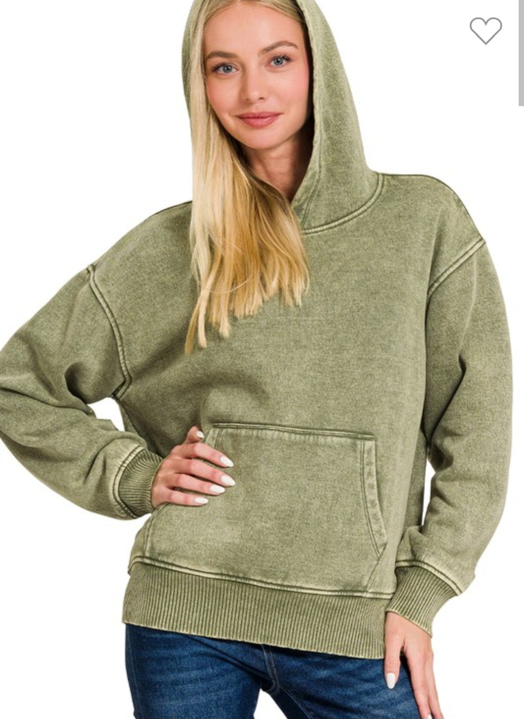 Acid Washed Fleece Hoodie