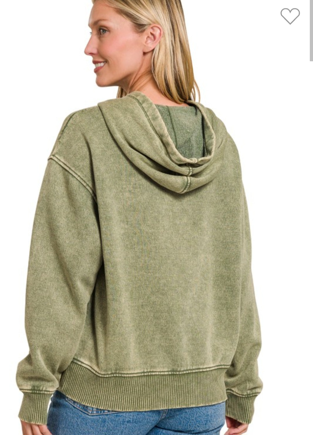 Acid Washed Fleece Hoodie