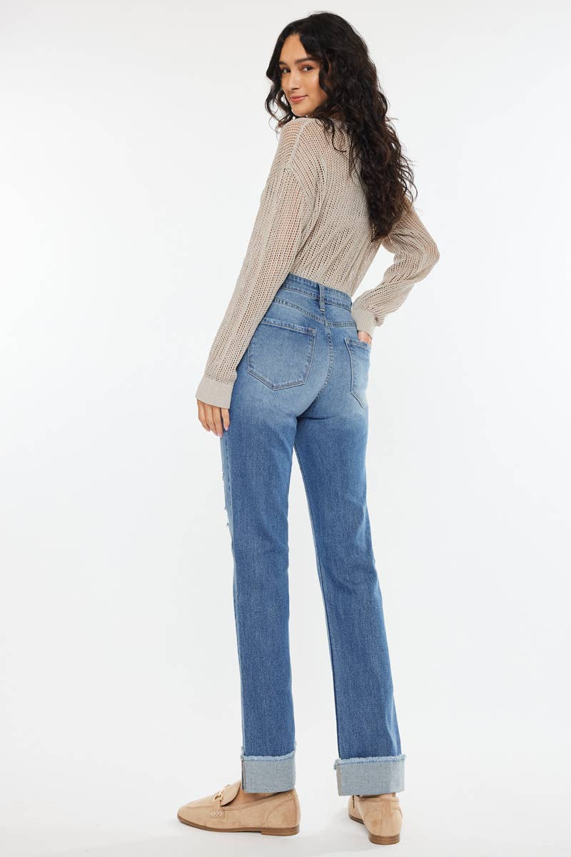 OPEN PACK HIGH RISE STRAIGHT JEANS-KC20065M