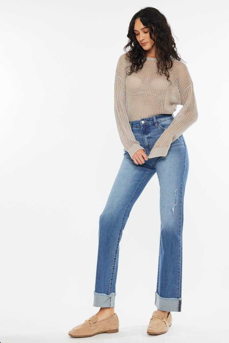 OPEN PACK HIGH RISE STRAIGHT JEANS-KC20065M