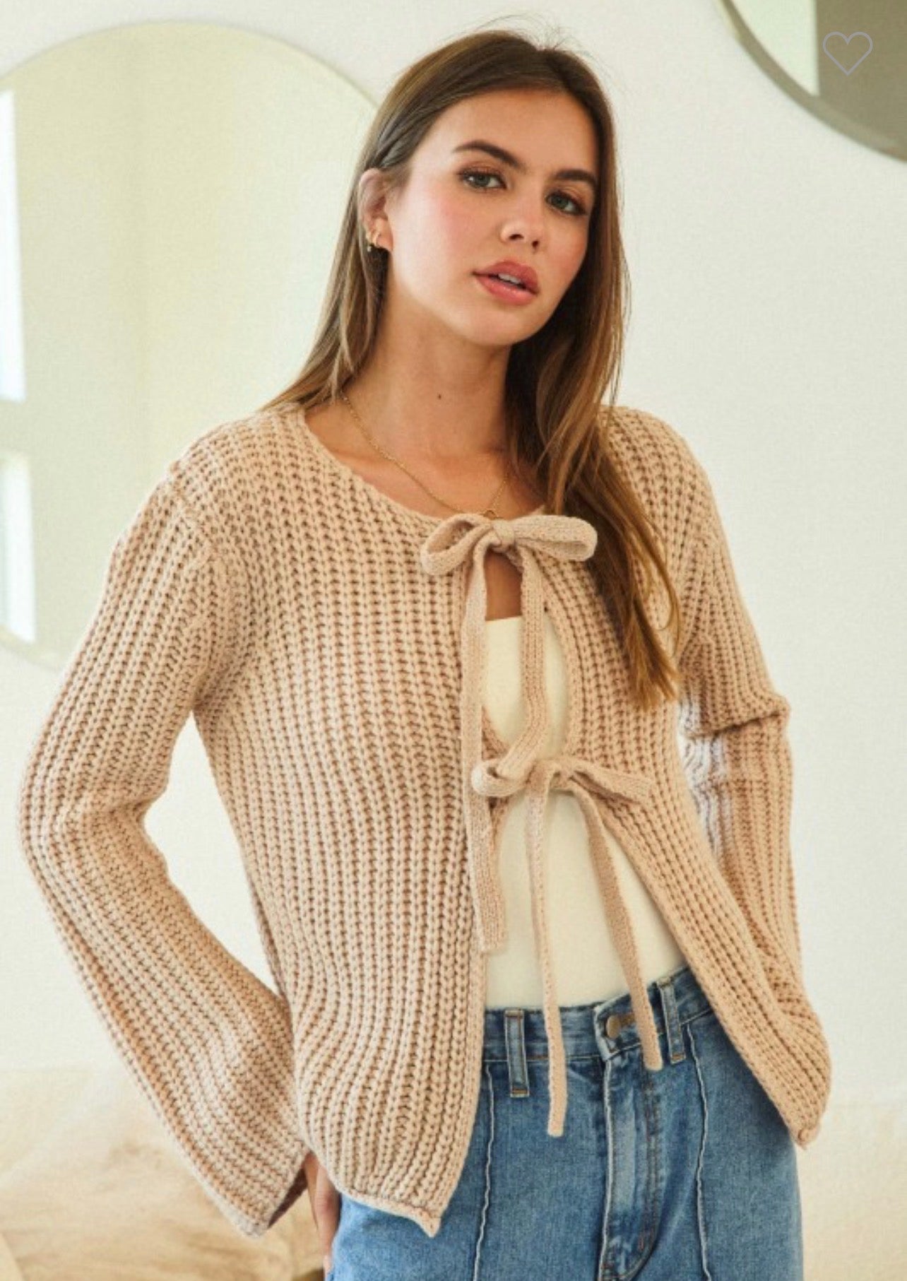 Sweater top with bow ties