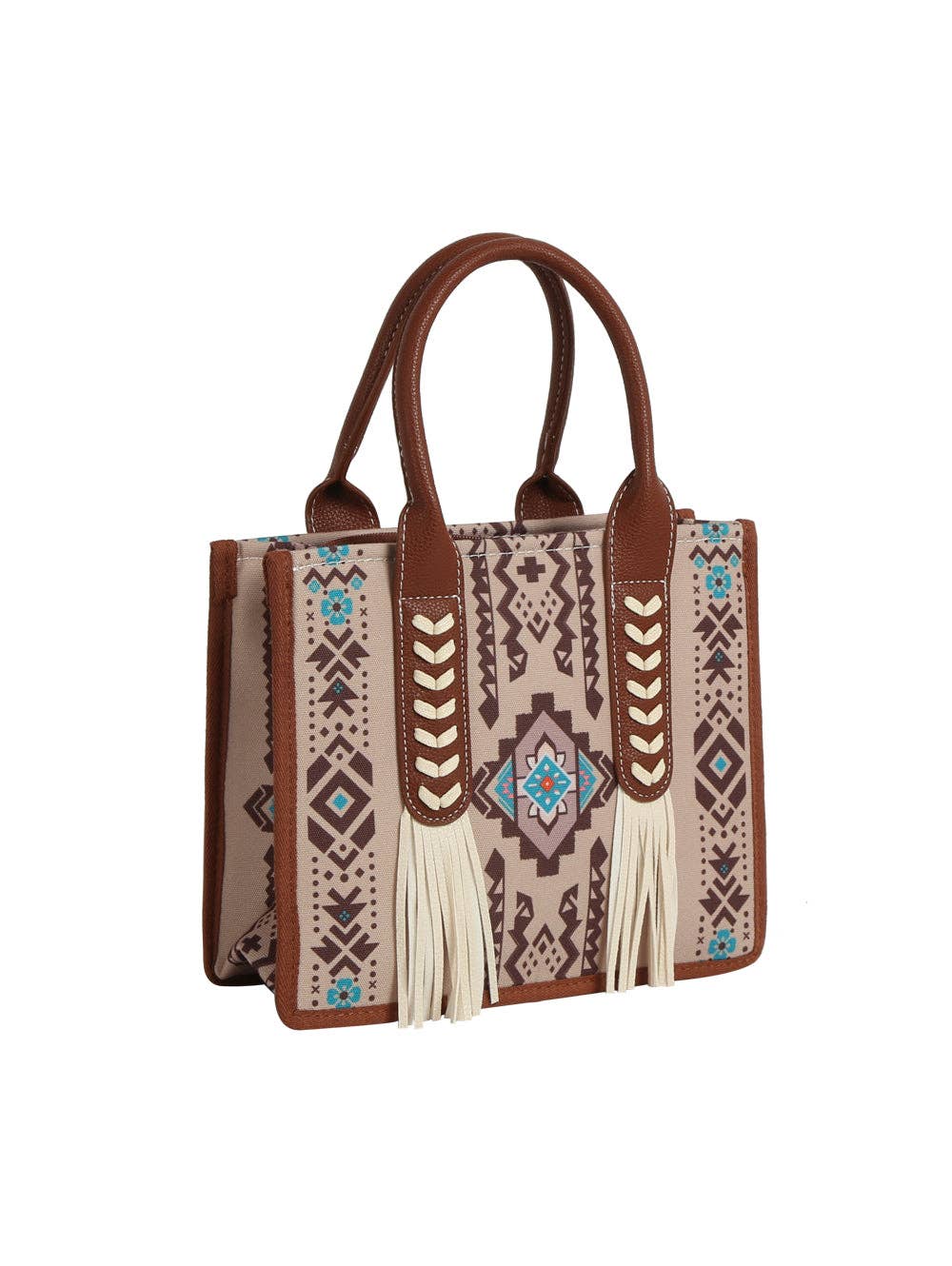 Aztec Pattern Fringe Tote