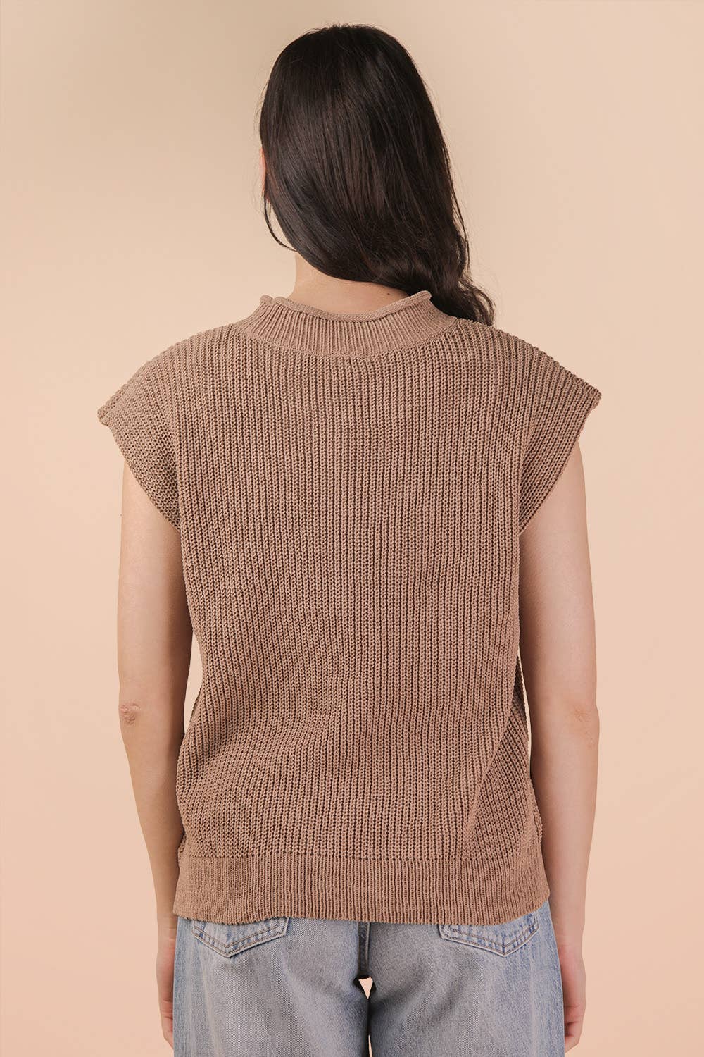 Oversized Soft Knit Sweater Vest Top