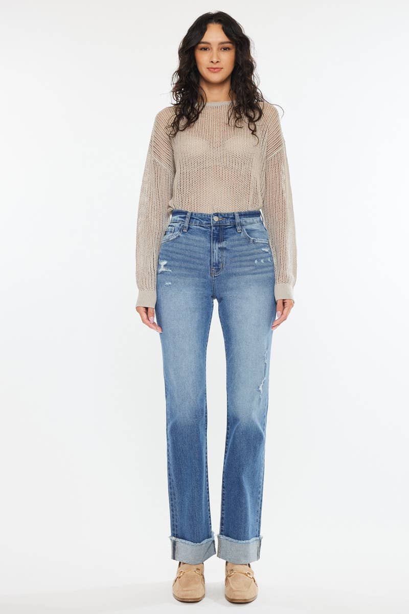 OPEN PACK HIGH RISE STRAIGHT JEANS-KC20065M