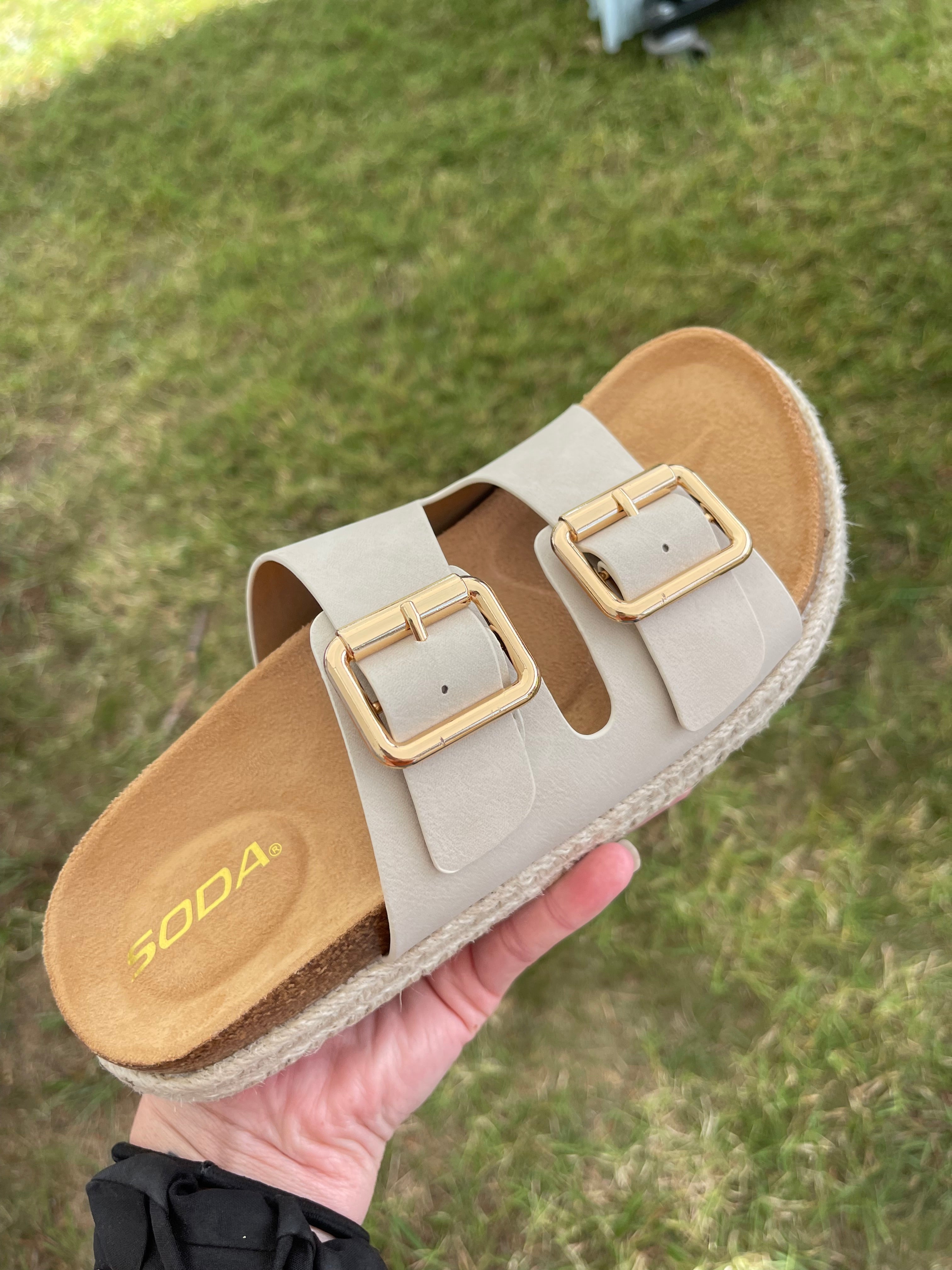 Double Strap Faux Leather Sandals