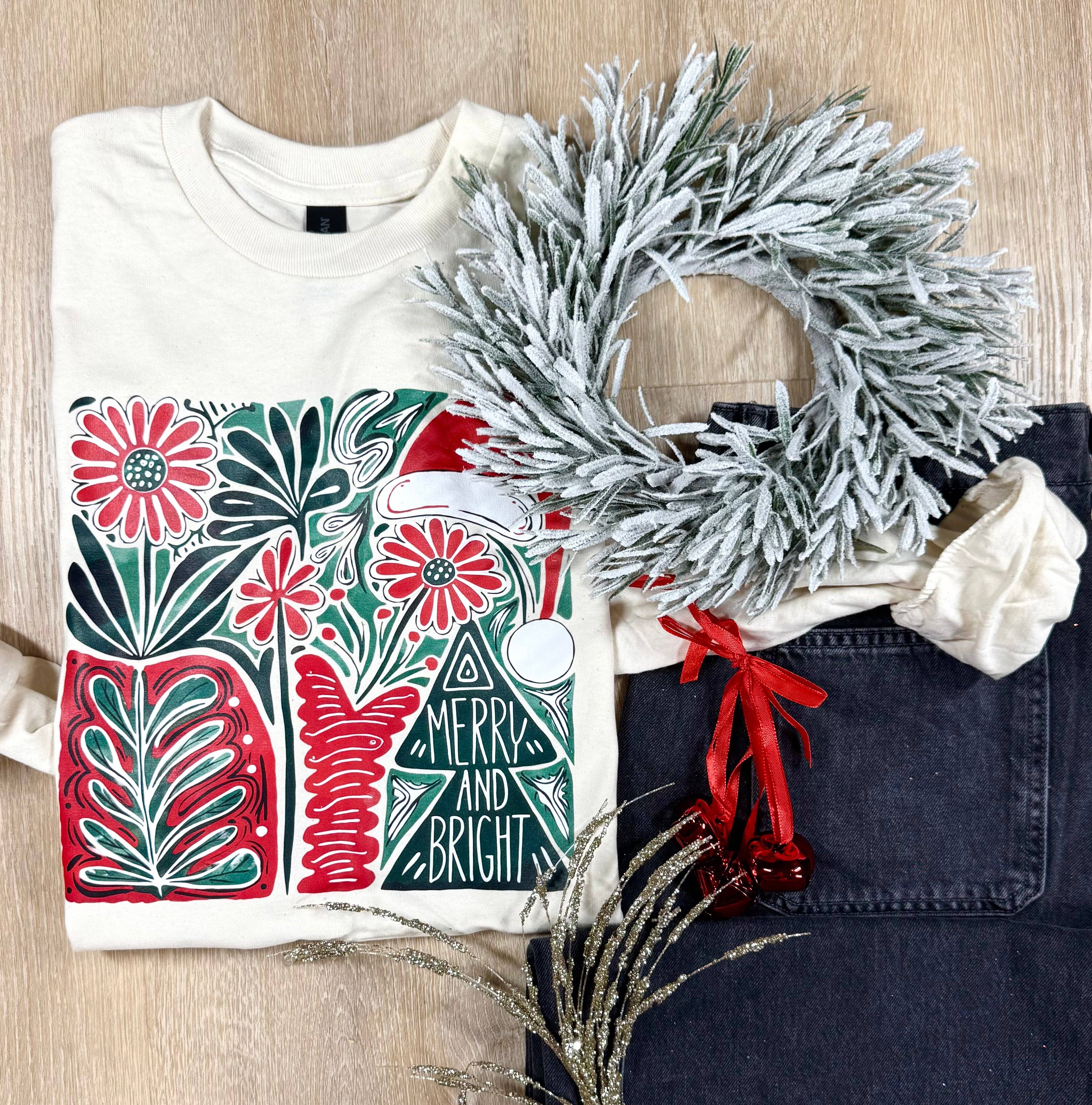 Merry and Bright Collage Short Sleeve Tee