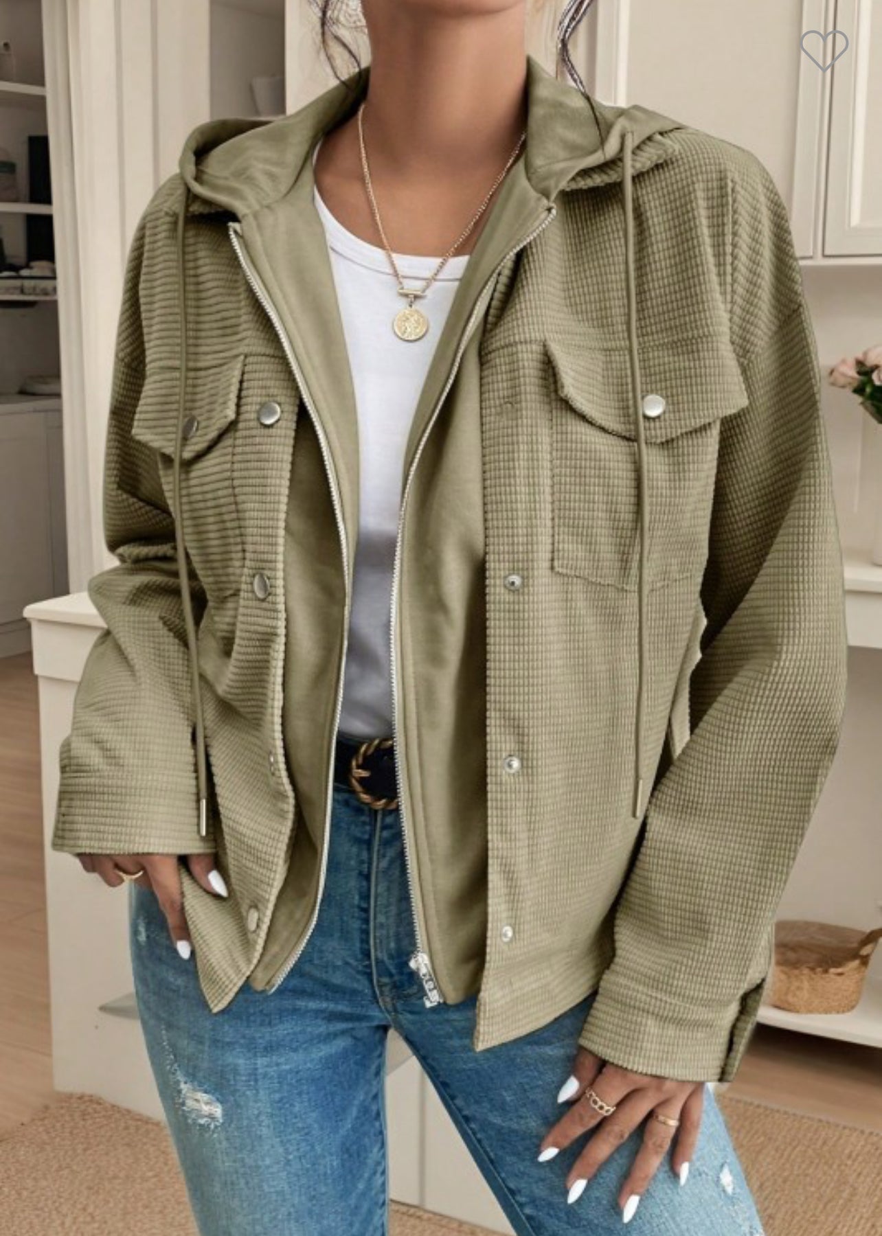 Green Patchwork Shacket