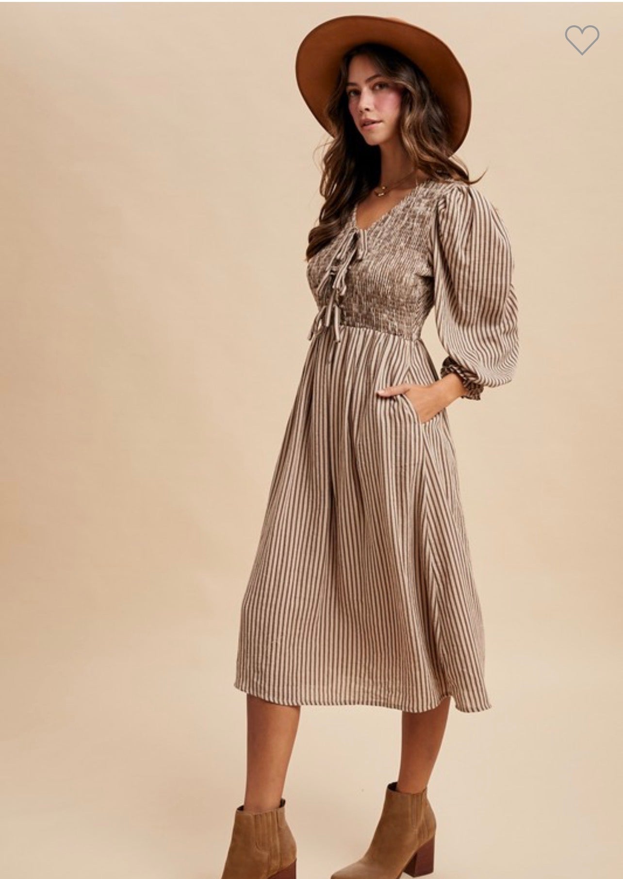 Midi bow tie dress with pockets
