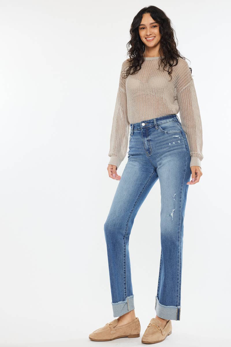 OPEN PACK HIGH RISE STRAIGHT JEANS-KC20065M