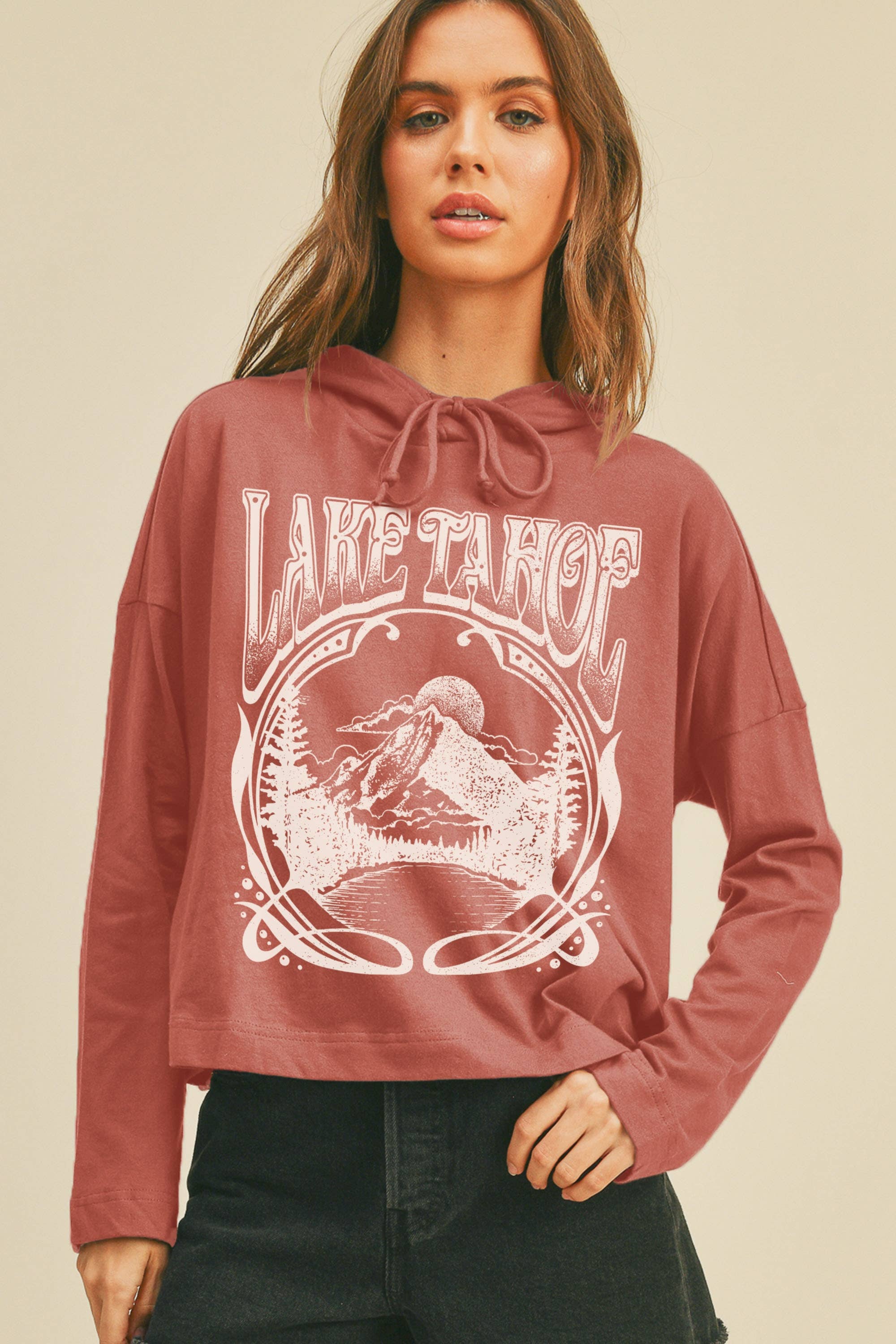 Lake Tahoe Graphic Hooded T-Shirt