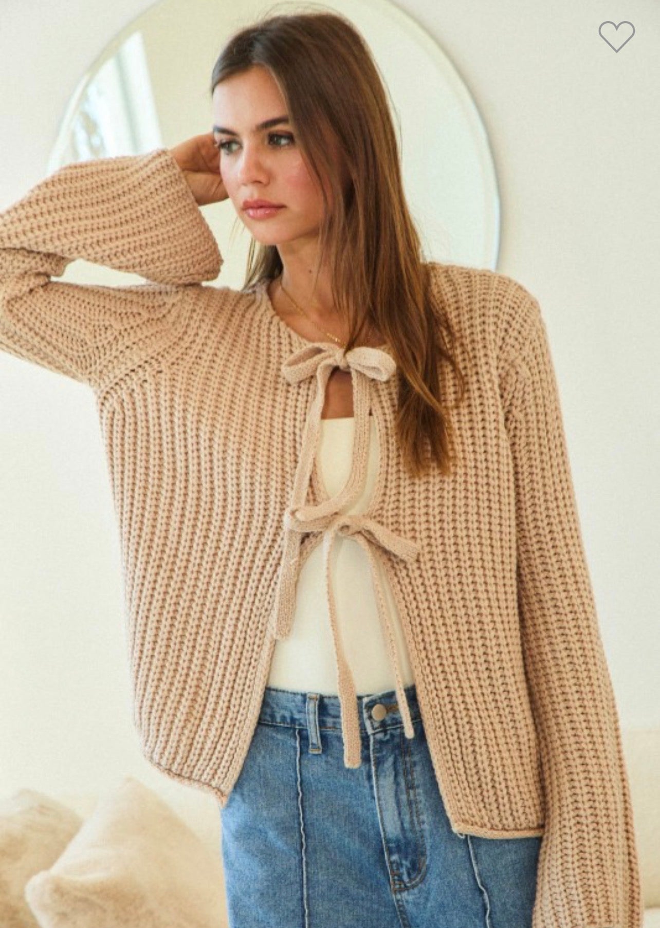 Sweater top with bow ties