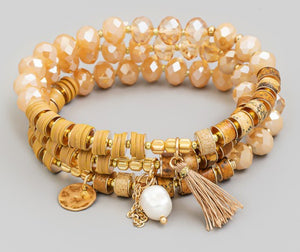 Multi Charm Beaded Bracelet Set