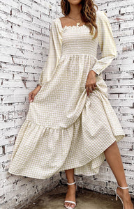 Plaid Tiered Maxi