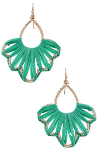 Floral Raffia Dangle Earrings