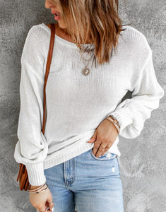 Hollow Back Sweater with Tie