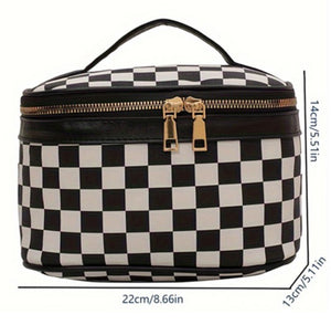 Checkered Cosmetic Bag