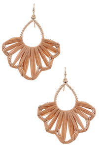 Floral Raffia Dangle Earrings