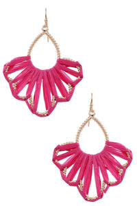 Floral Raffia Dangle Earrings