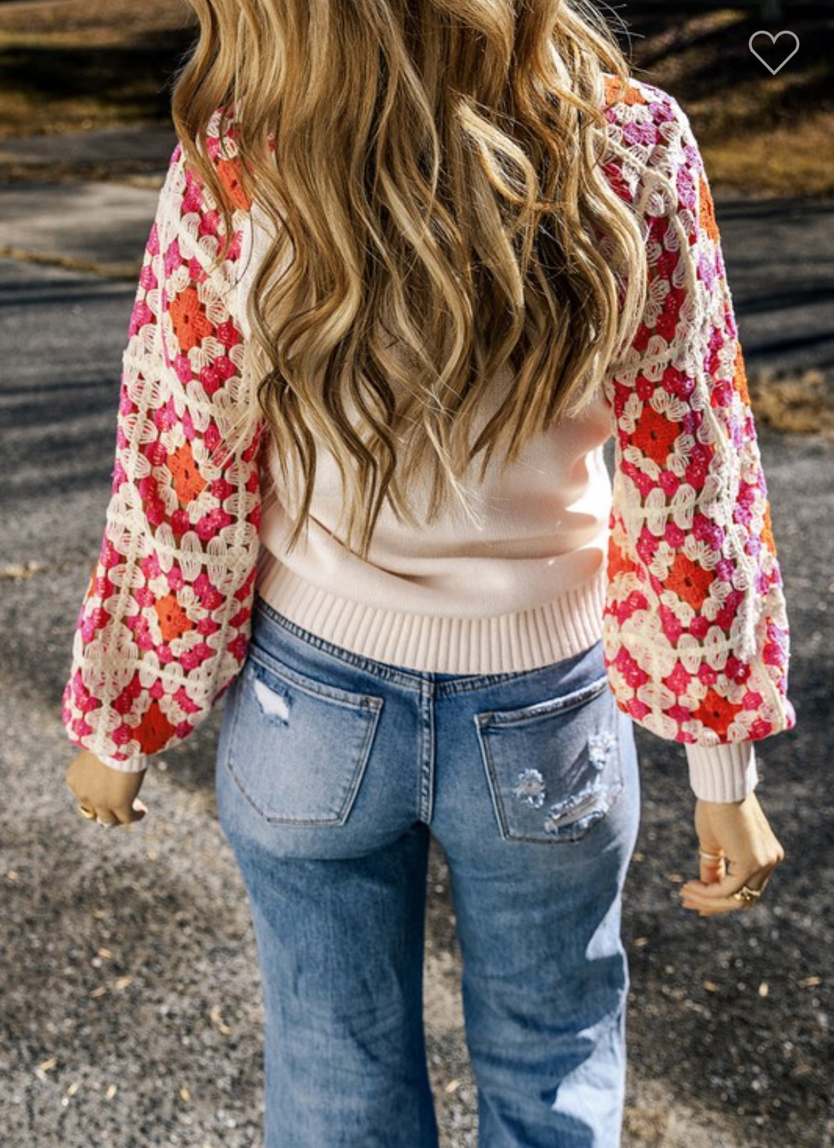 Puff Sleeve Crochet Sweater