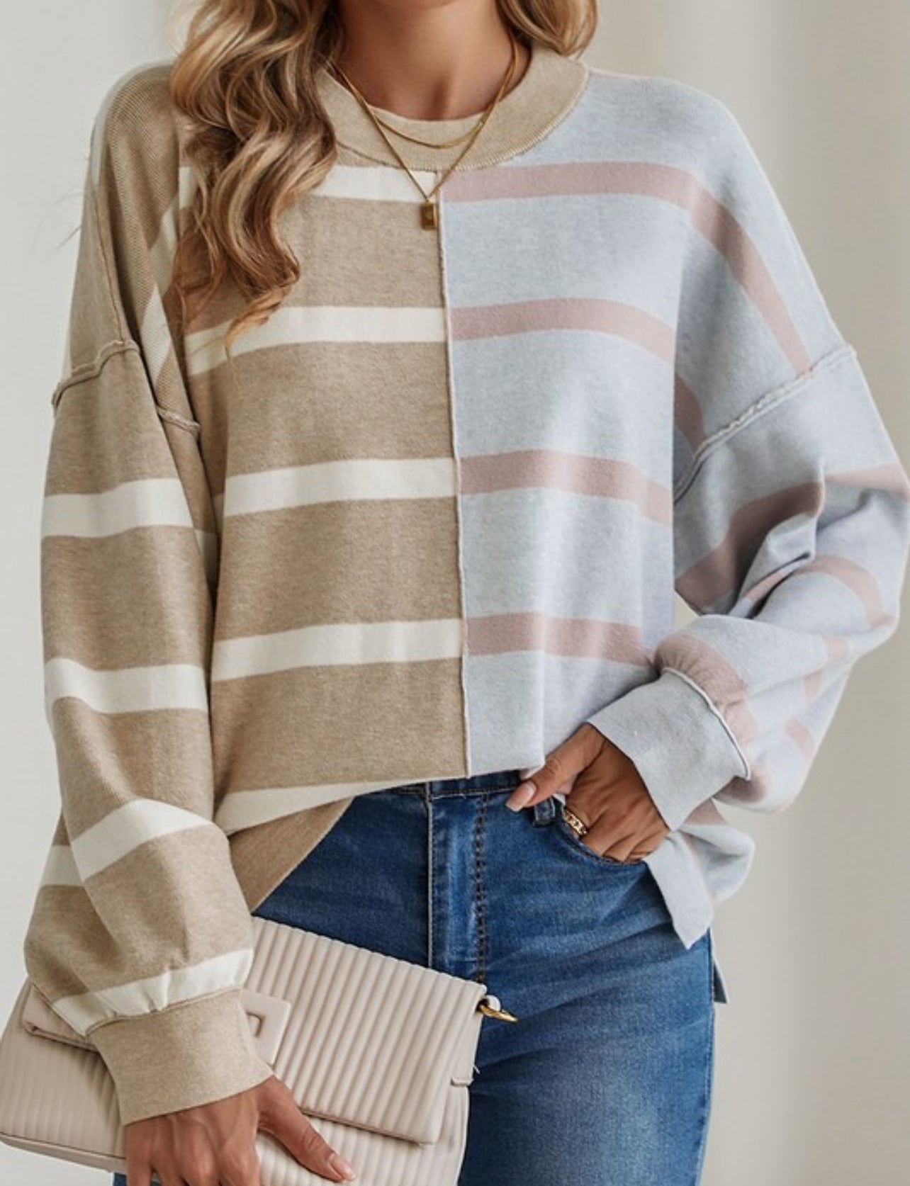 Striped Contrast Sweater