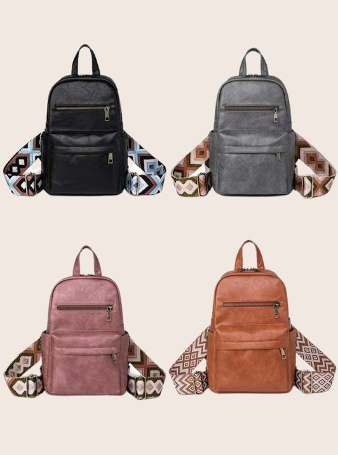 Convertible Vegan Leather Backpack Sling bag