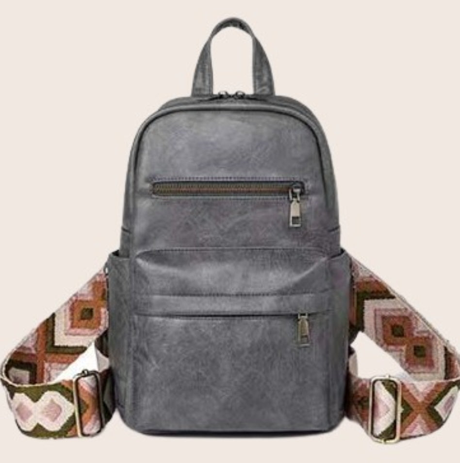 Convertible Vegan Leather Backpack Sling bag