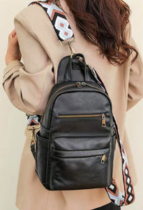 Convertible Vegan Leather Backpack Sling bag