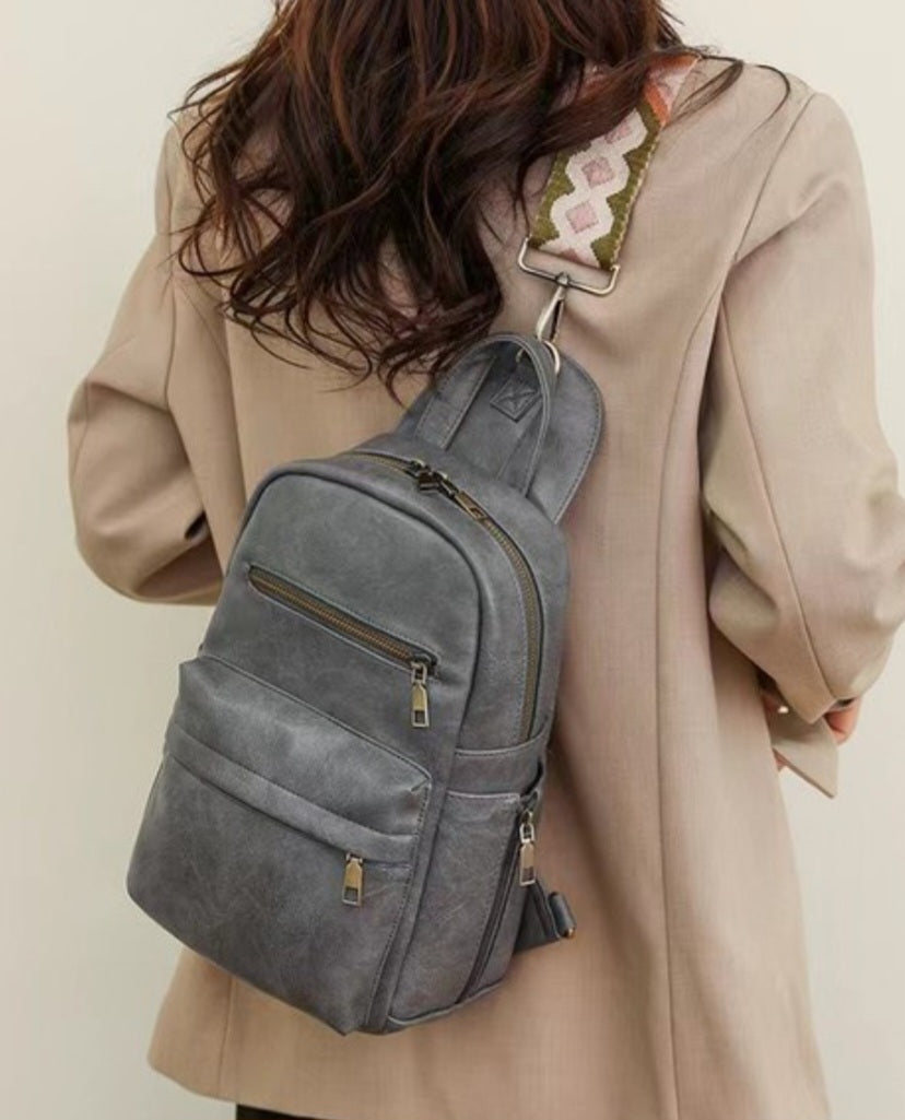 Convertible Vegan Leather Backpack Sling bag