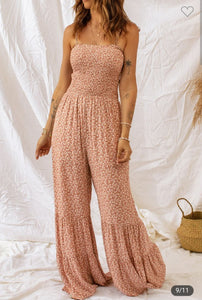 Ribbed Floral Jumpsuit