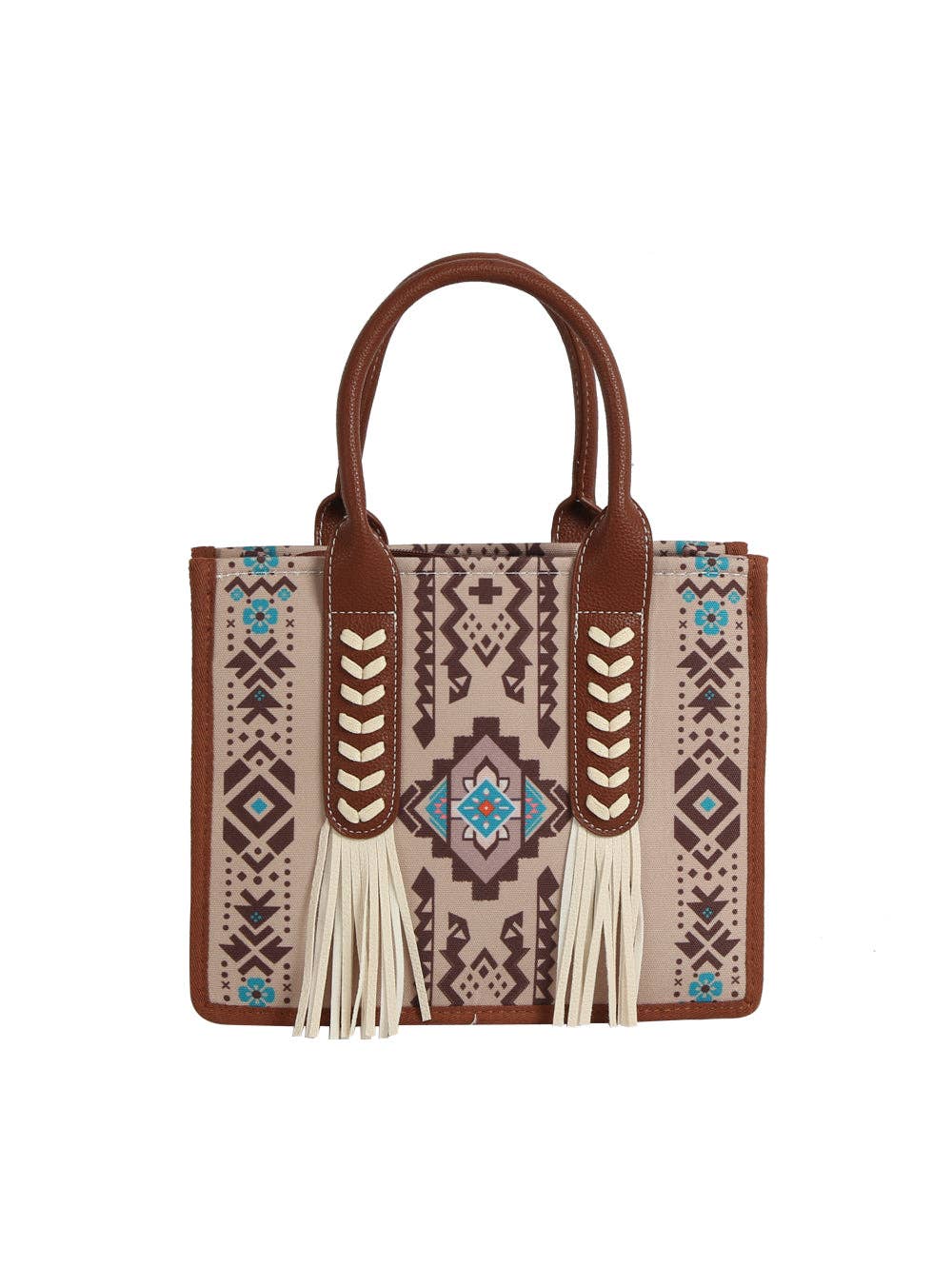 Aztec Pattern Fringe Tote