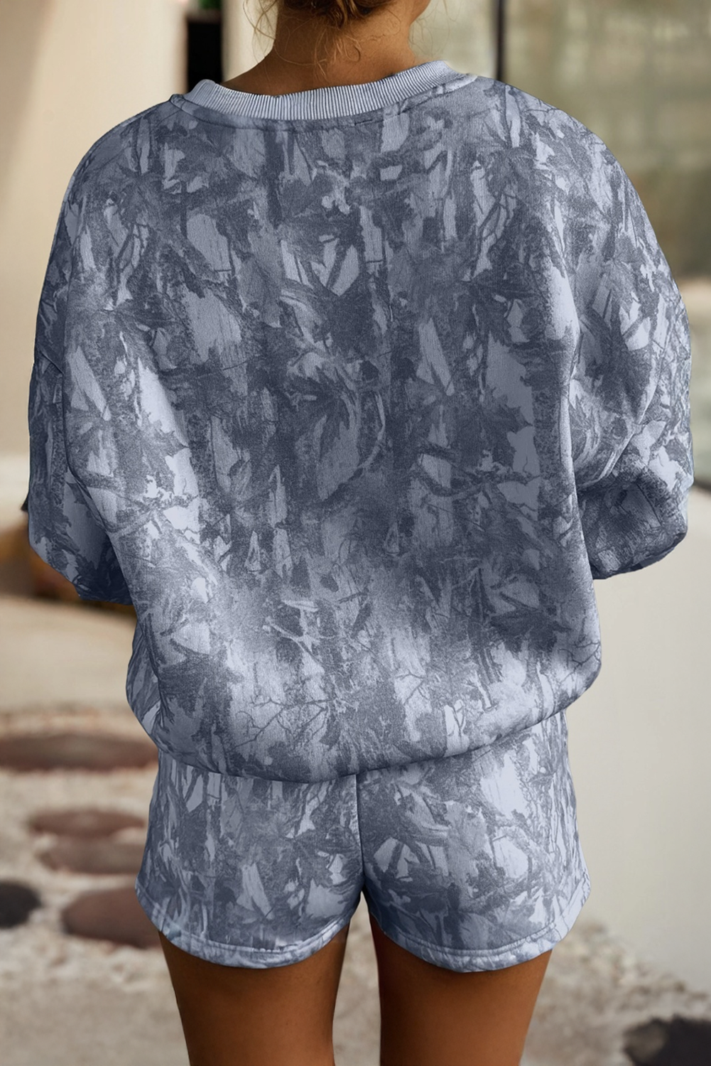 LDC Abstract Round Neck Two piece Camo Girl Set