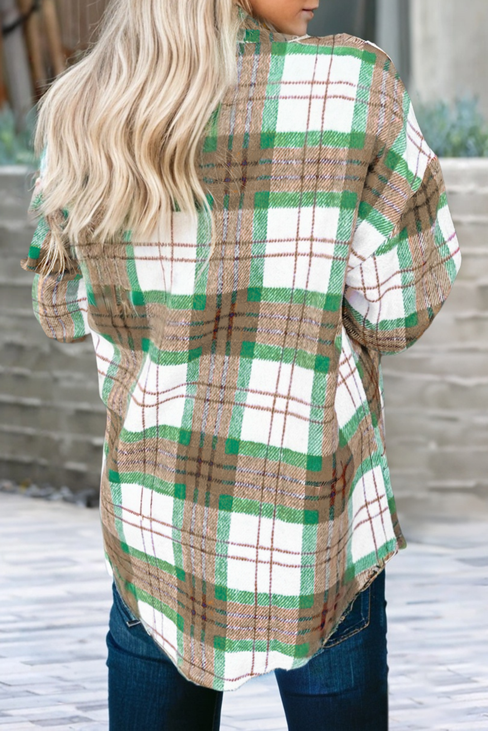 Christmas Plaid Casual Flannel Shacket