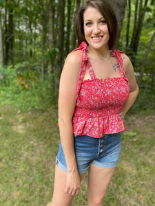 Floral Smocked Tank