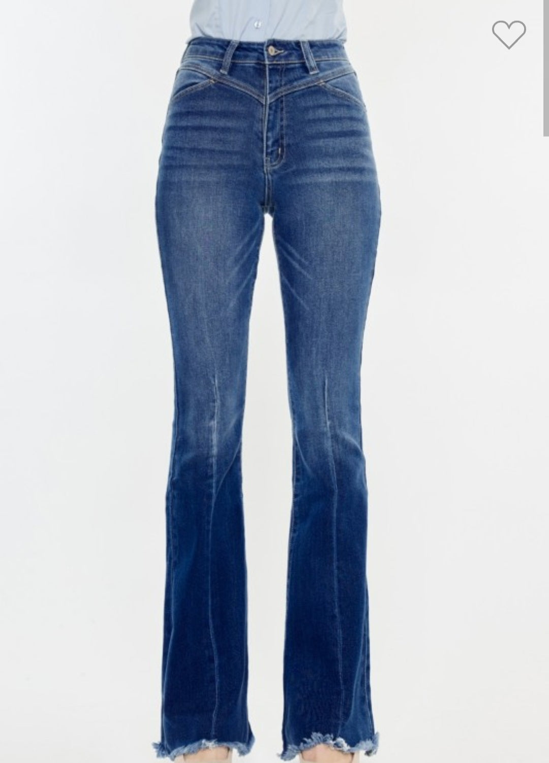 Western High Rise Frayed Hem Flare