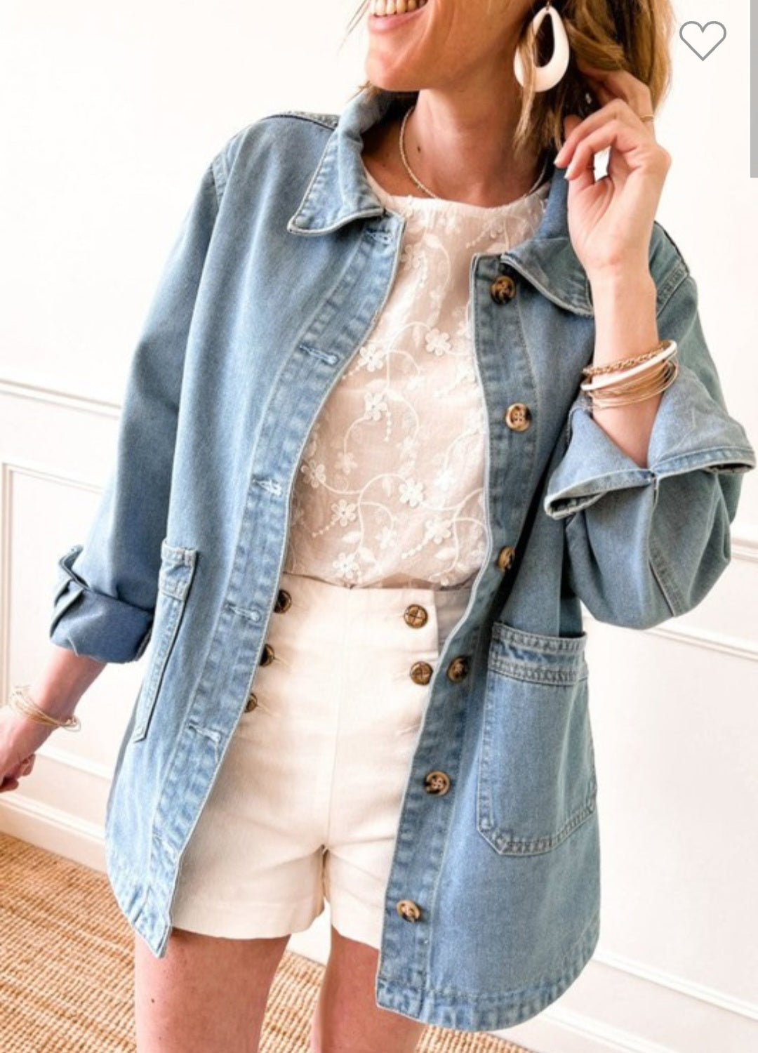 Denim Jacket with Front Pockets