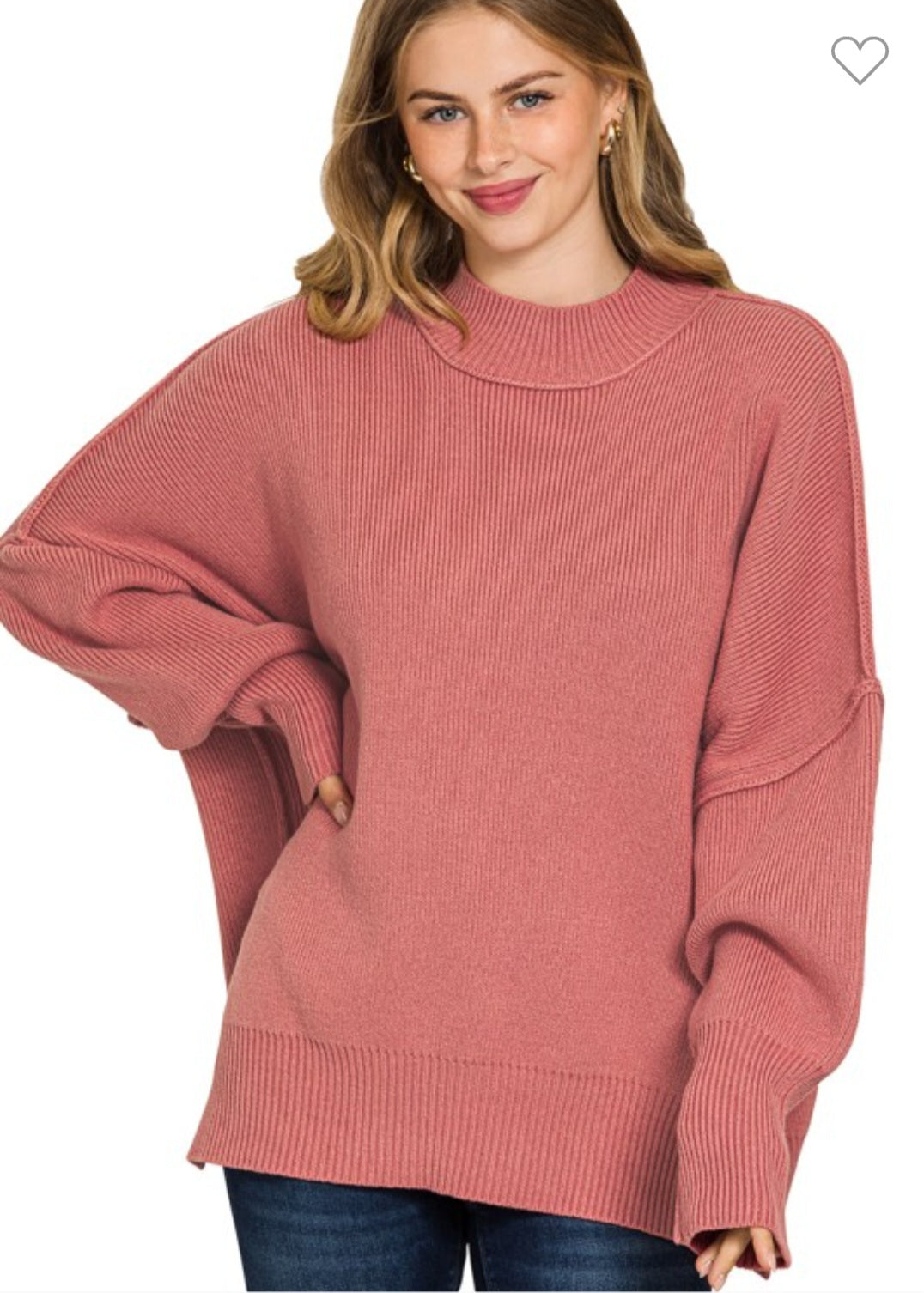Side Slit Over Sized Sweater