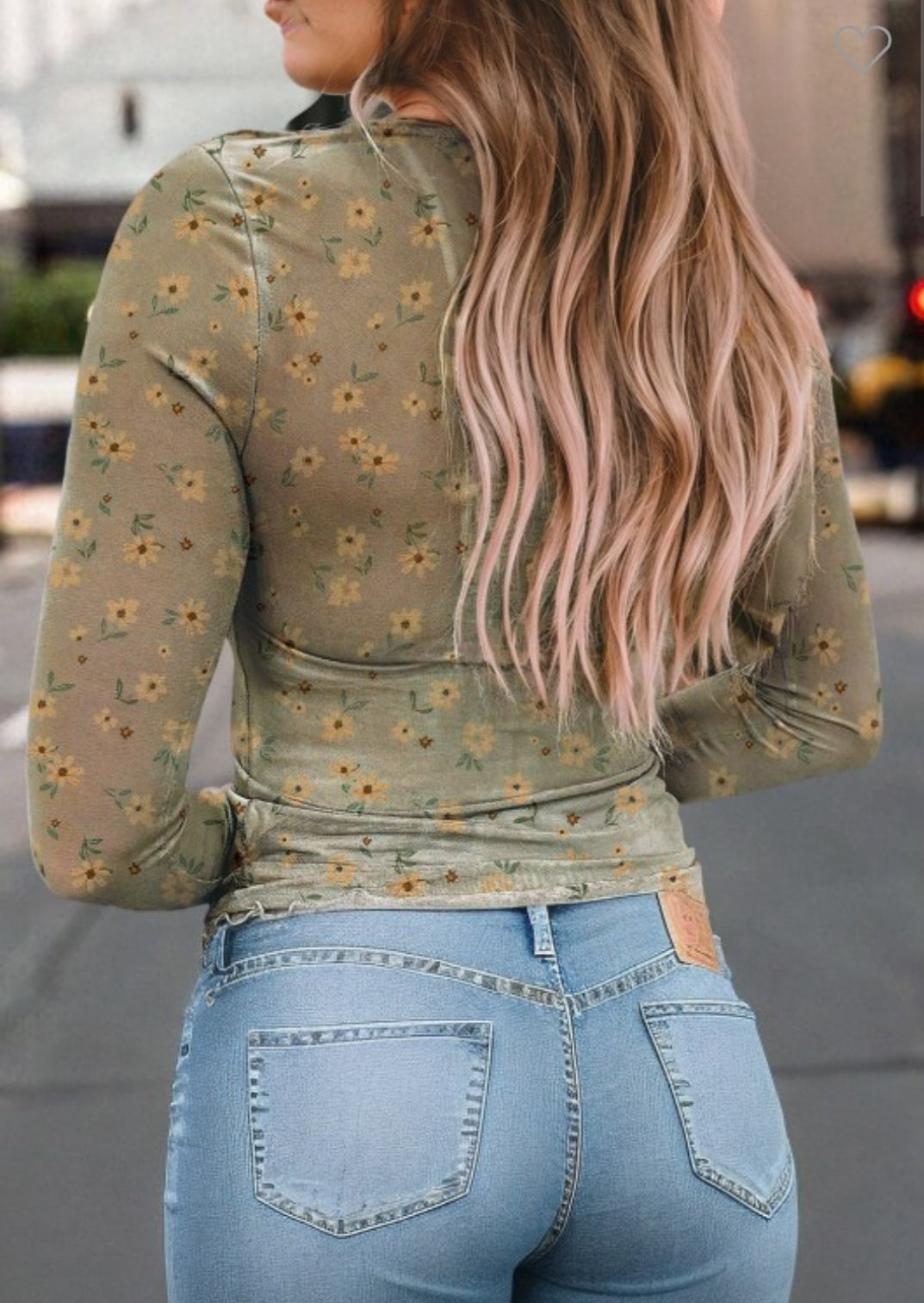 Floral Mesh Longsleeve Top