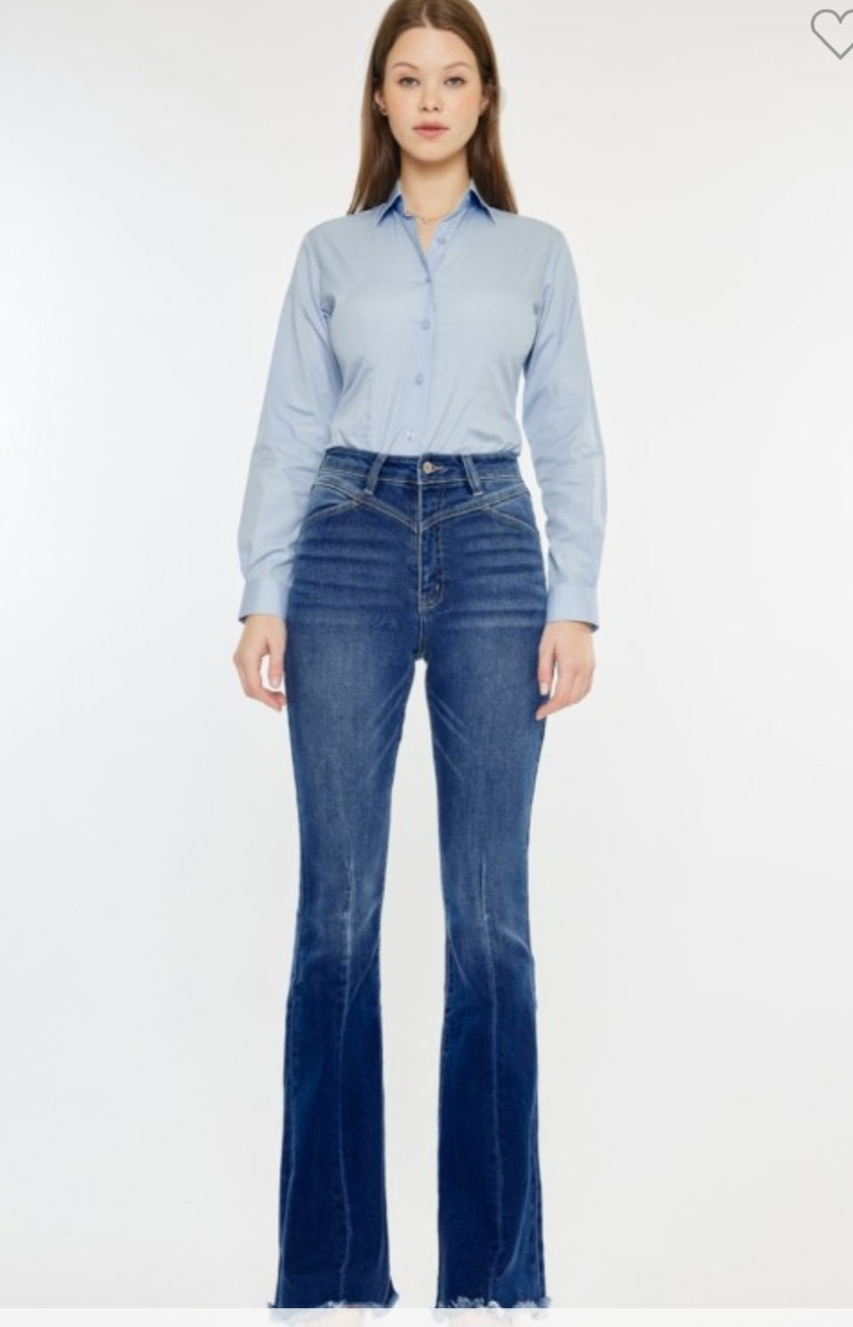 Western High Rise Frayed Hem Flare