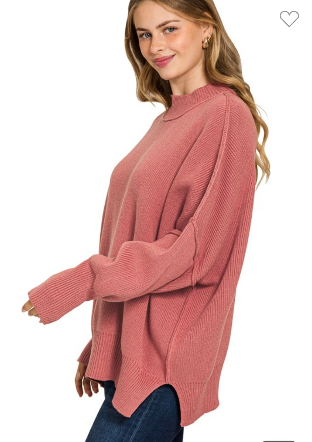 Side Slit Over Sized Sweater