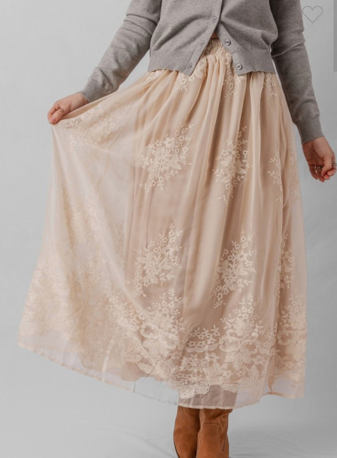 Embroidered Lace Skirt