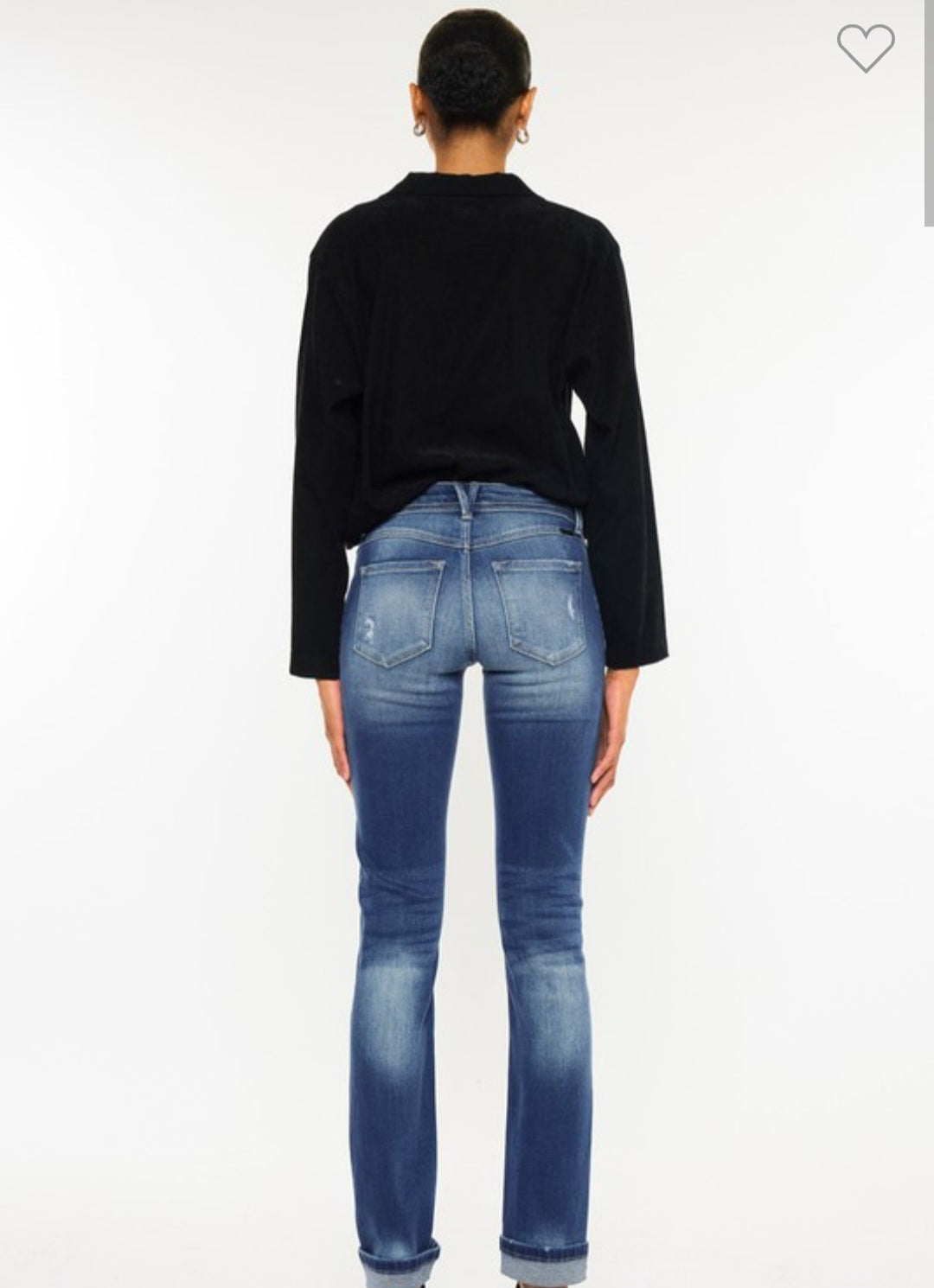 Cuffed Skinny Stright Leg Jean