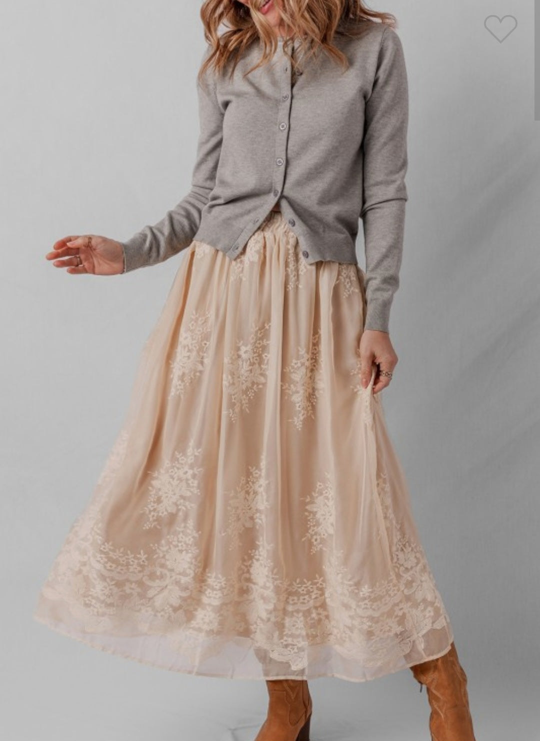 Embroidered Lace Skirt