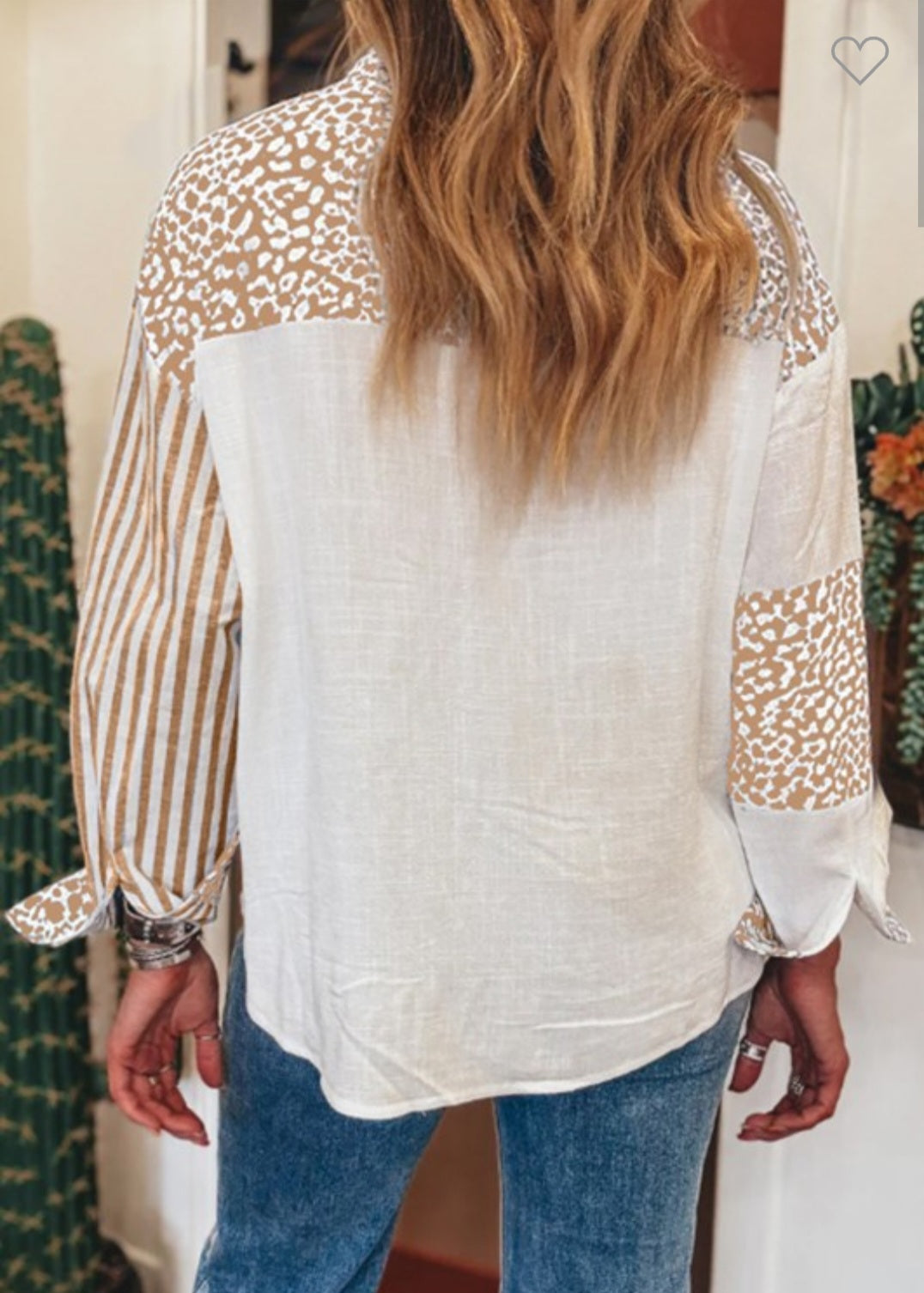 Leopard Stripe Button-up
