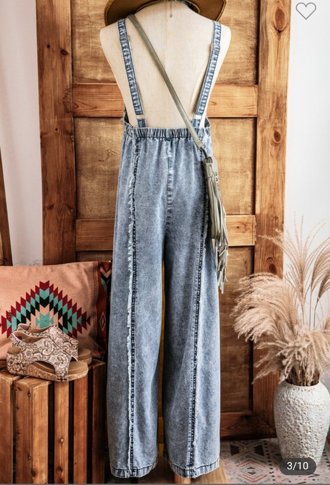 Denim Frayed Jumpsuit