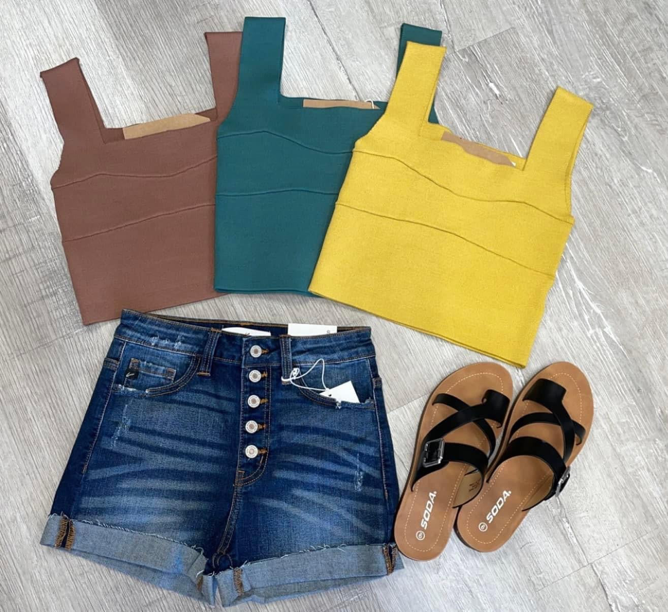 Wide Strap Cropped Top